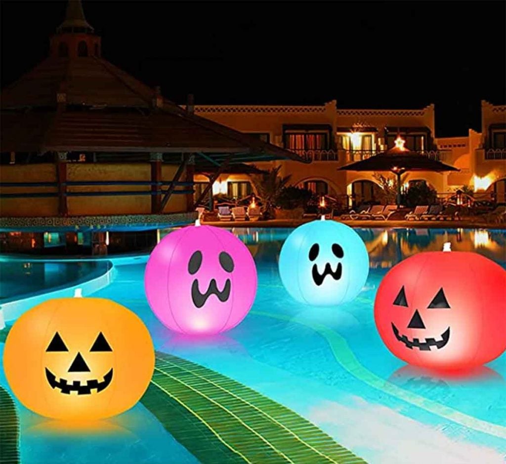 Halloween Pool Floats - Remote Controlled LED Floating Halloween Pool Lights