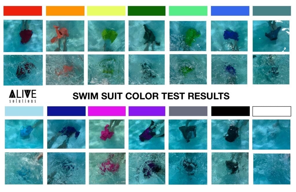 Swim Suit Color Test Results in Light Pools