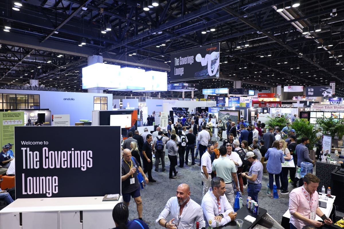 Photo of the Coverings Lounge at the premier tile show in the USA