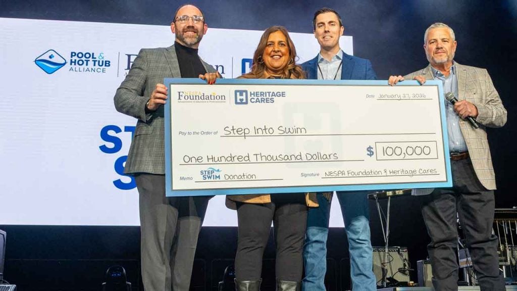 Heritage Pool Supply donates $100,000 to Step Into Swim