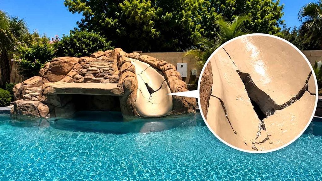 Jason Lewis says one of the most frequent issues he encounters are with artificial rock feature waterslides 